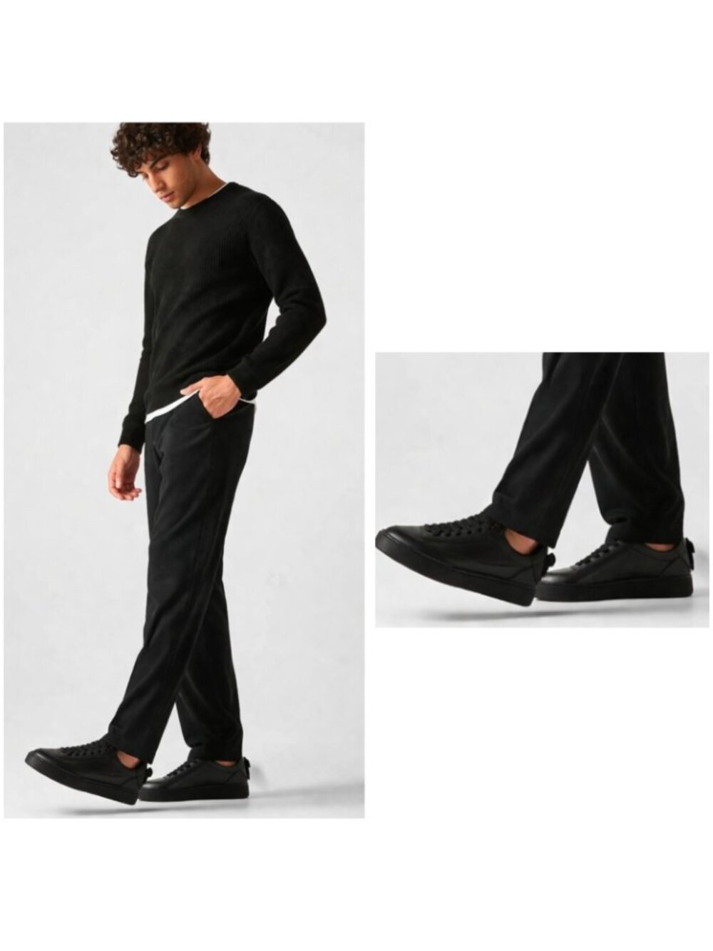 Filling Pieces Low Top Black Leather Sneakers Men EU 43 US 10 Minimal